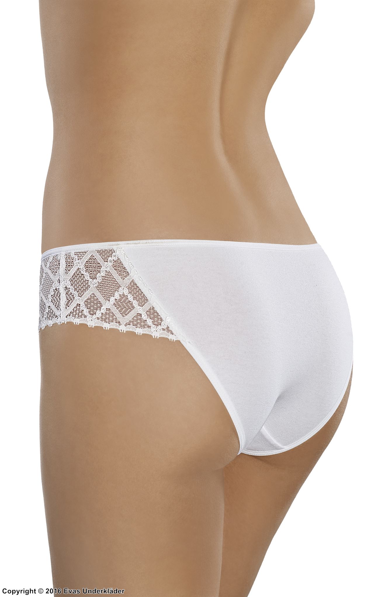 Classic briefs, high quality cotton, lace overlay